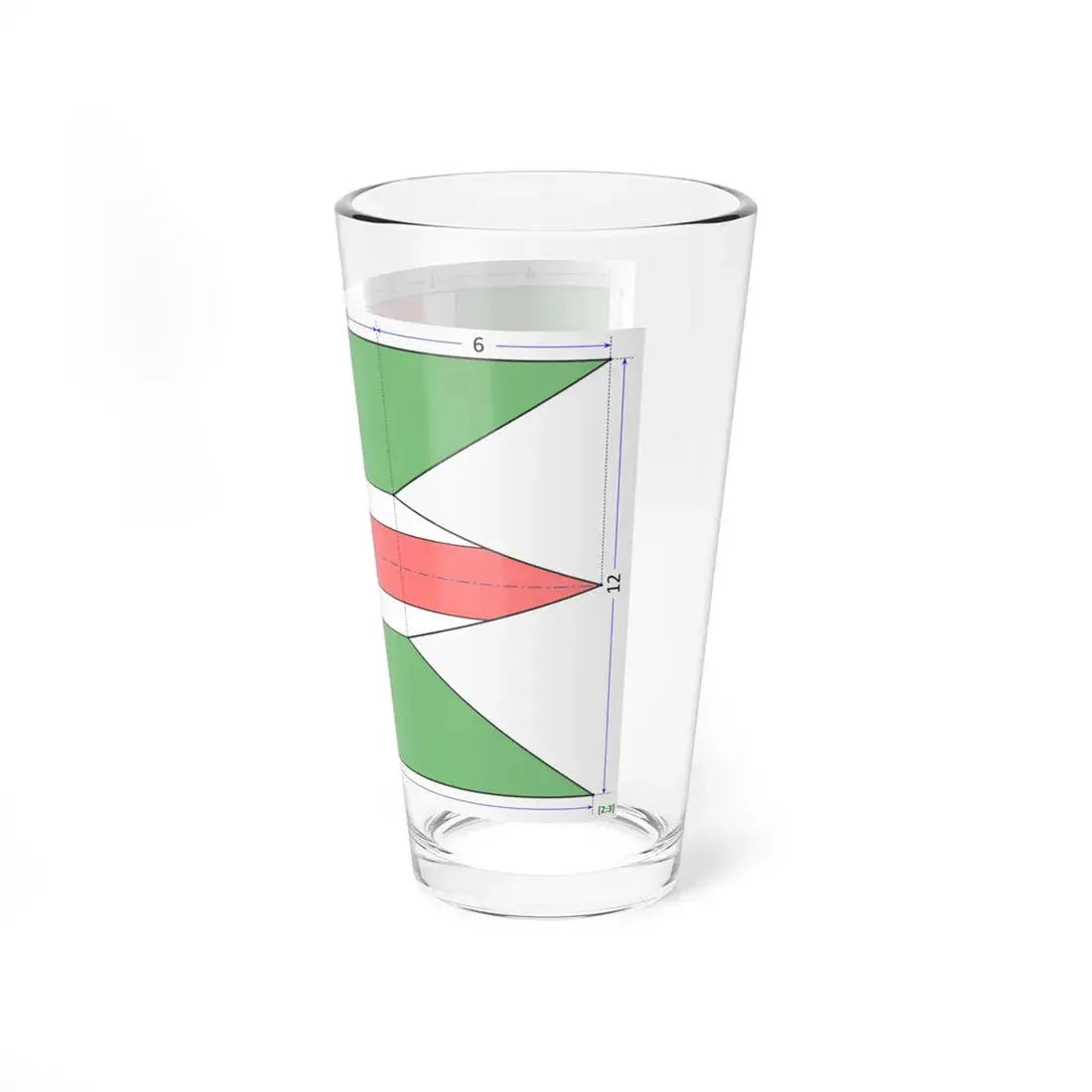 Proposed flag of Italy construction sheet (Italy) Pint Glass 16oz - Go Mug Yourself