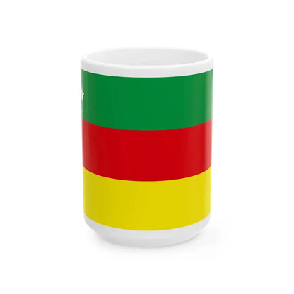 Proposed Flag of the Alash Autonomy horizontal (Kazakhstan) White Coffee Mug 15oz - Go Mug Yourself