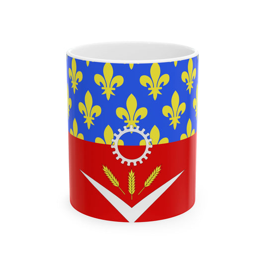 Proposition de drapeau fr departement Seine-Saint-Denis (France) White Coffee Mug-11oz-Go Mug Yourself