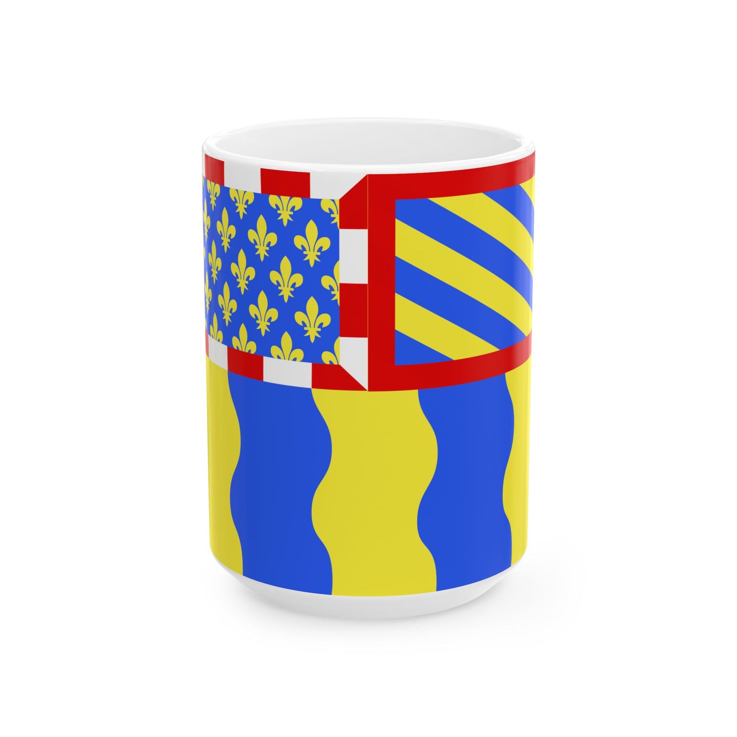 Proposition de drapeau pour le departement de Saone-et-Loire (France) White Coffee Mug-15oz-Go Mug Yourself