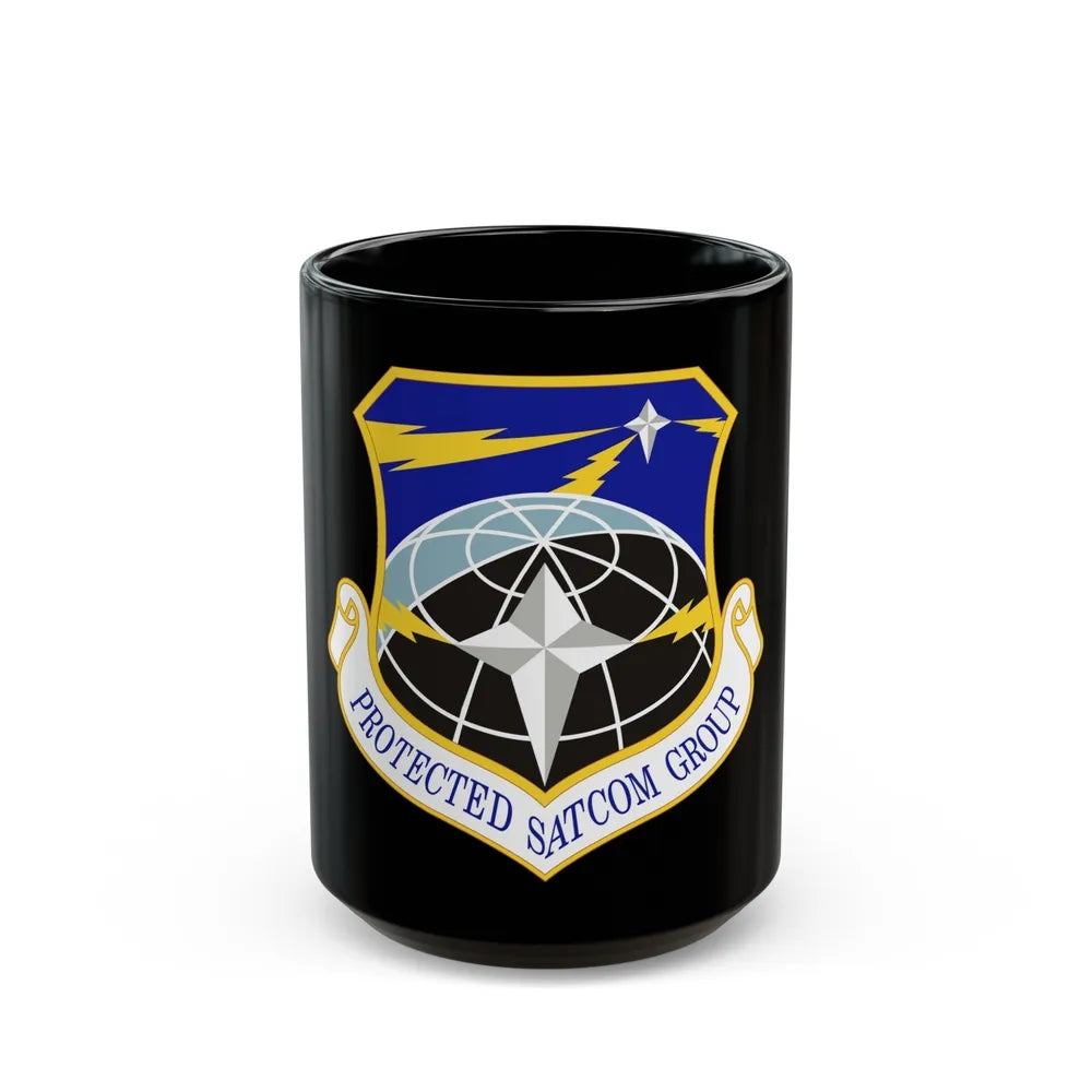 Protected SATCOM Group (U.S. Air Force) Black Coffee Mug-15oz-Go Mug Yourself