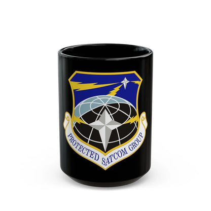 Protected SATCOM Group (U.S. Air Force) Black Coffee Mug-15oz-Go Mug Yourself