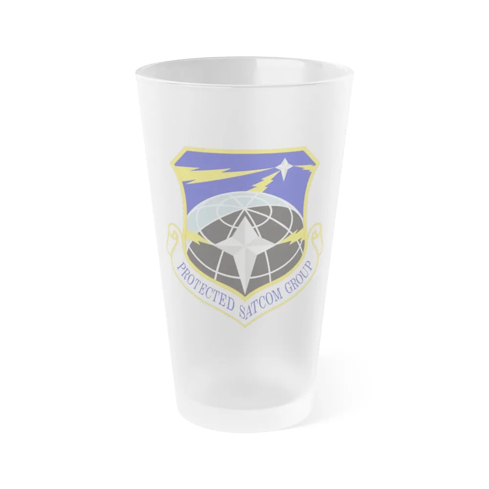 Protected SATCOM Group (U.S. Air Force) Frosted Pint Glass 16oz-Go Mug Yourself