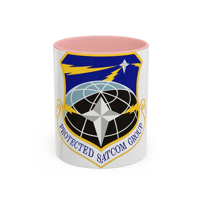Protected SATCOM Group (U.S. Air Force) Accent Coffee Mug 11oz Pink - Go Mug Yourself