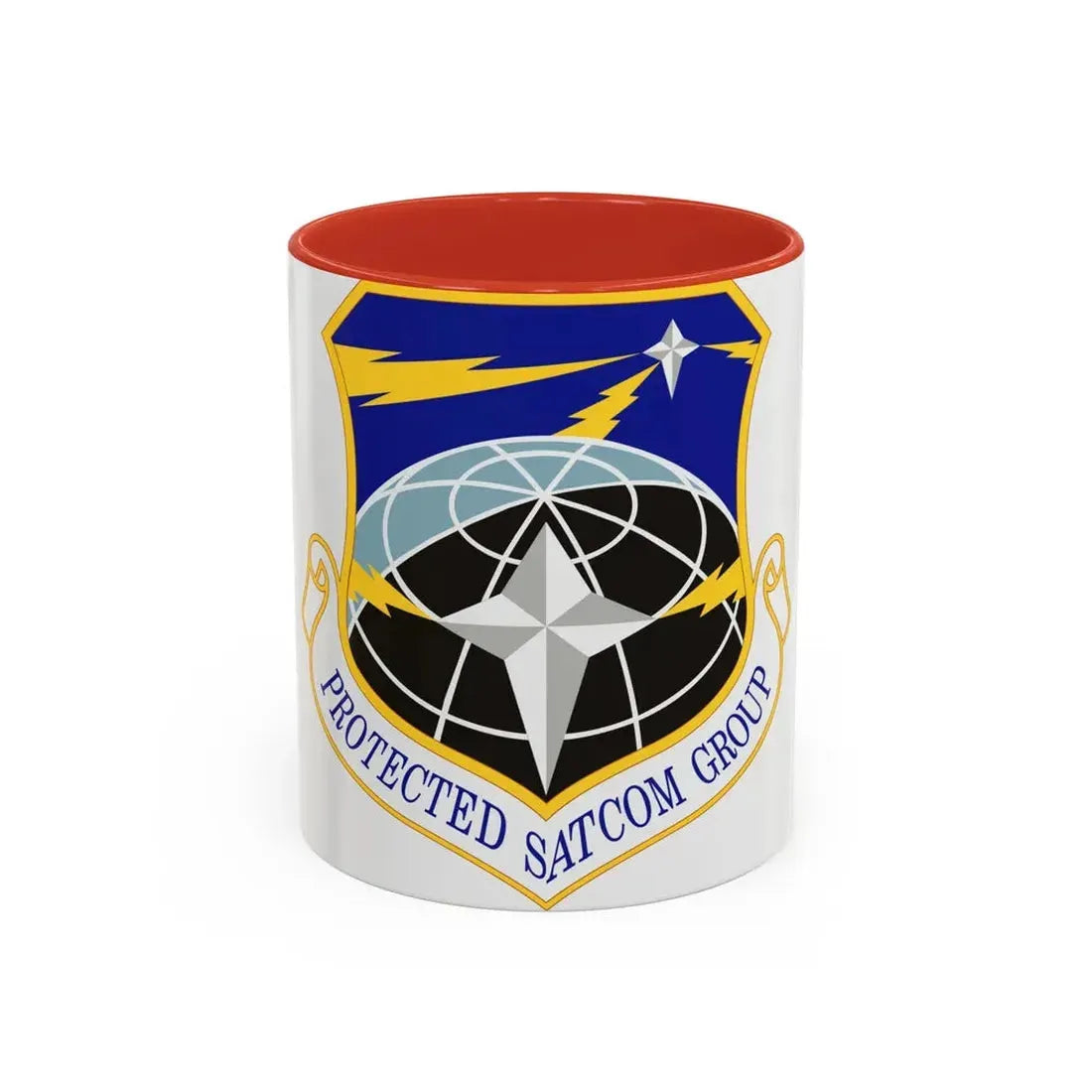 Protected SATCOM Group (U.S. Air Force) Accent Coffee Mug 11oz Red - Go Mug Yourself