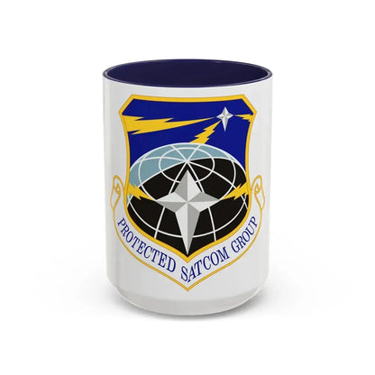 Protected SATCOM Group (U.S. Air Force) Accent Coffee Mug 15oz Navy - Go Mug Yourself