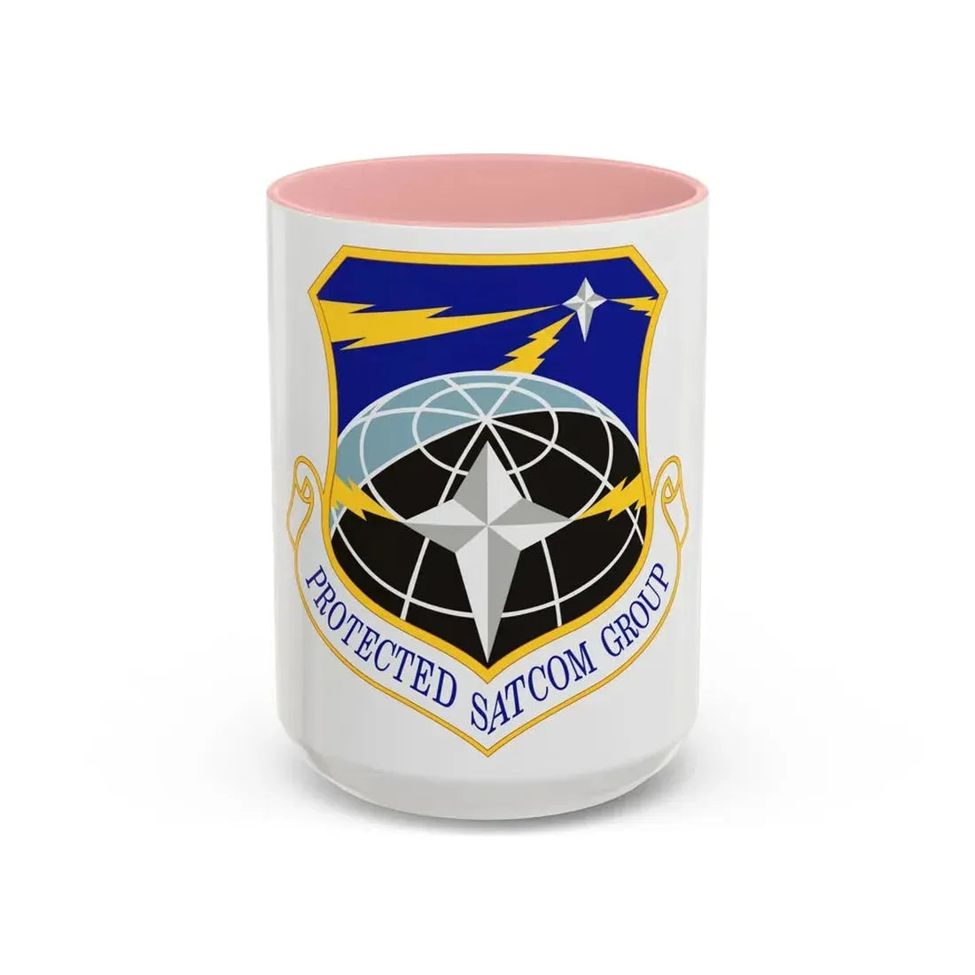 Protected SATCOM Group (U.S. Air Force) Accent Coffee Mug 15oz Pink - Go Mug Yourself
