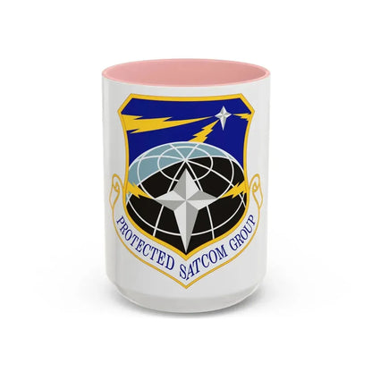 Protected SATCOM Group (U.S. Air Force) Accent Coffee Mug 15oz Pink - Go Mug Yourself