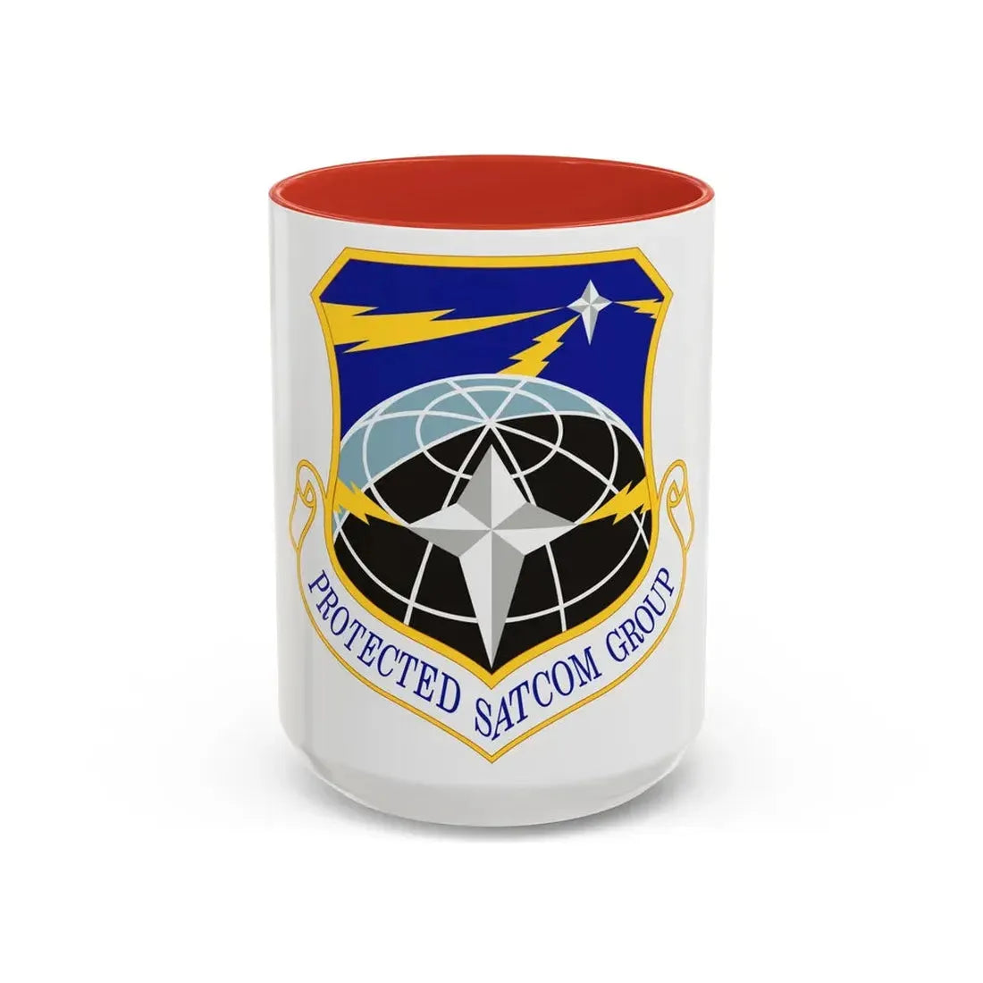 Protected SATCOM Group (U.S. Air Force) Accent Coffee Mug 15oz Red - Go Mug Yourself