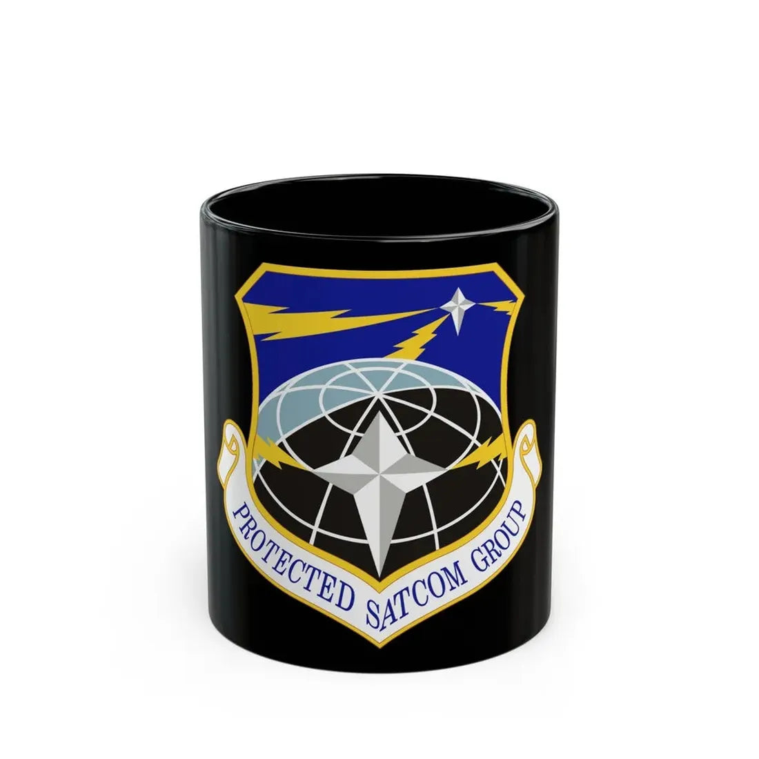 Protected SATCOM Group (U.S. Air Force) Black Coffee Mug 11oz - Go Mug Yourself