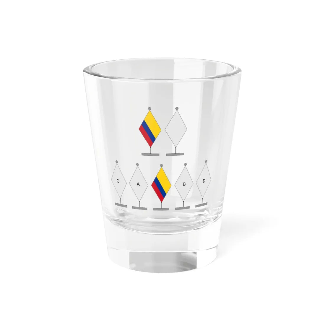 Protocolo bandera de Colombia (Colombia) Shot Glass 1.5oz 1.5oz - Go Mug Yourself