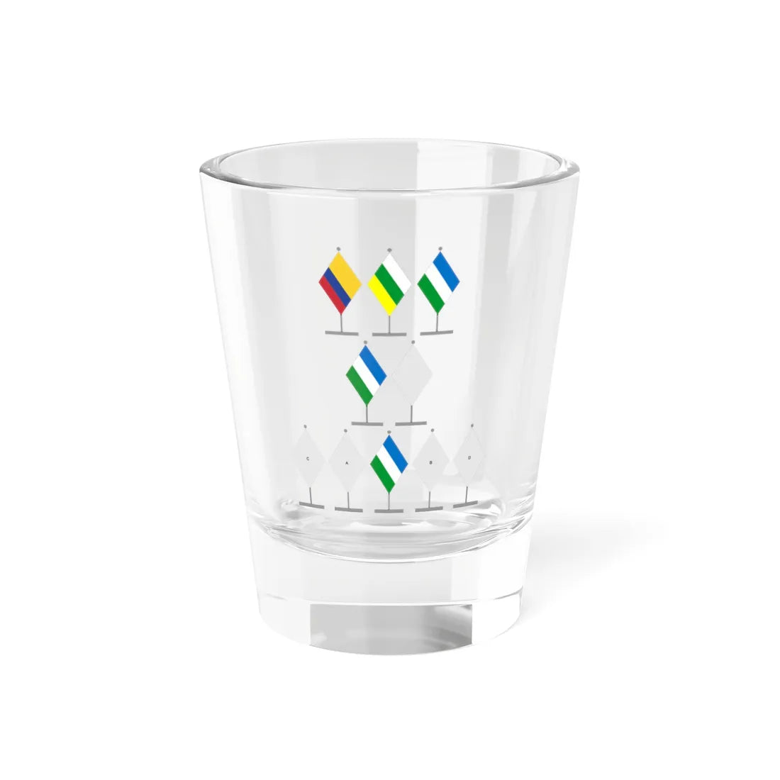Protocolo bandera de Isnos (Colombia) Shot Glass 1.5oz 1.5oz - Go Mug Yourself