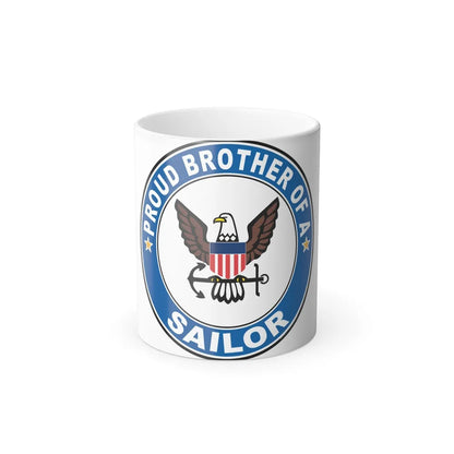 Proud Brother of a Sailor (U.S. Navy) Color Changing Mug 11oz-11oz-Go Mug Yourself