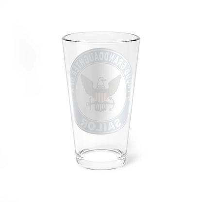 Proud Granddaughter of a Sailor (U.S. Navy) Pint Glass 16oz-Go Mug Yourself