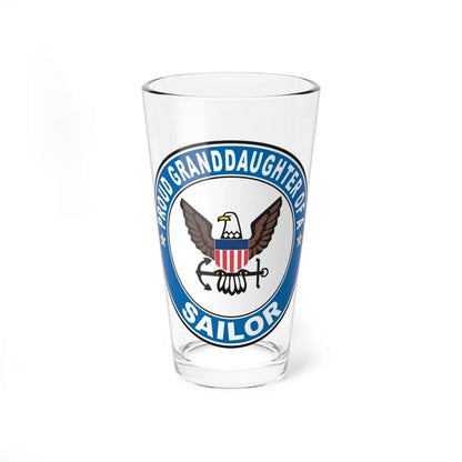 Proud Granddaughter of a Sailor (U.S. Navy) Pint Glass 16oz 16oz - Go Mug Yourself