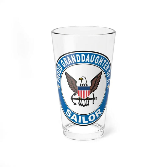 Proud Granddaughter of a Sailor (U.S. Navy) Pint Glass 16oz 16oz - Go Mug Yourself