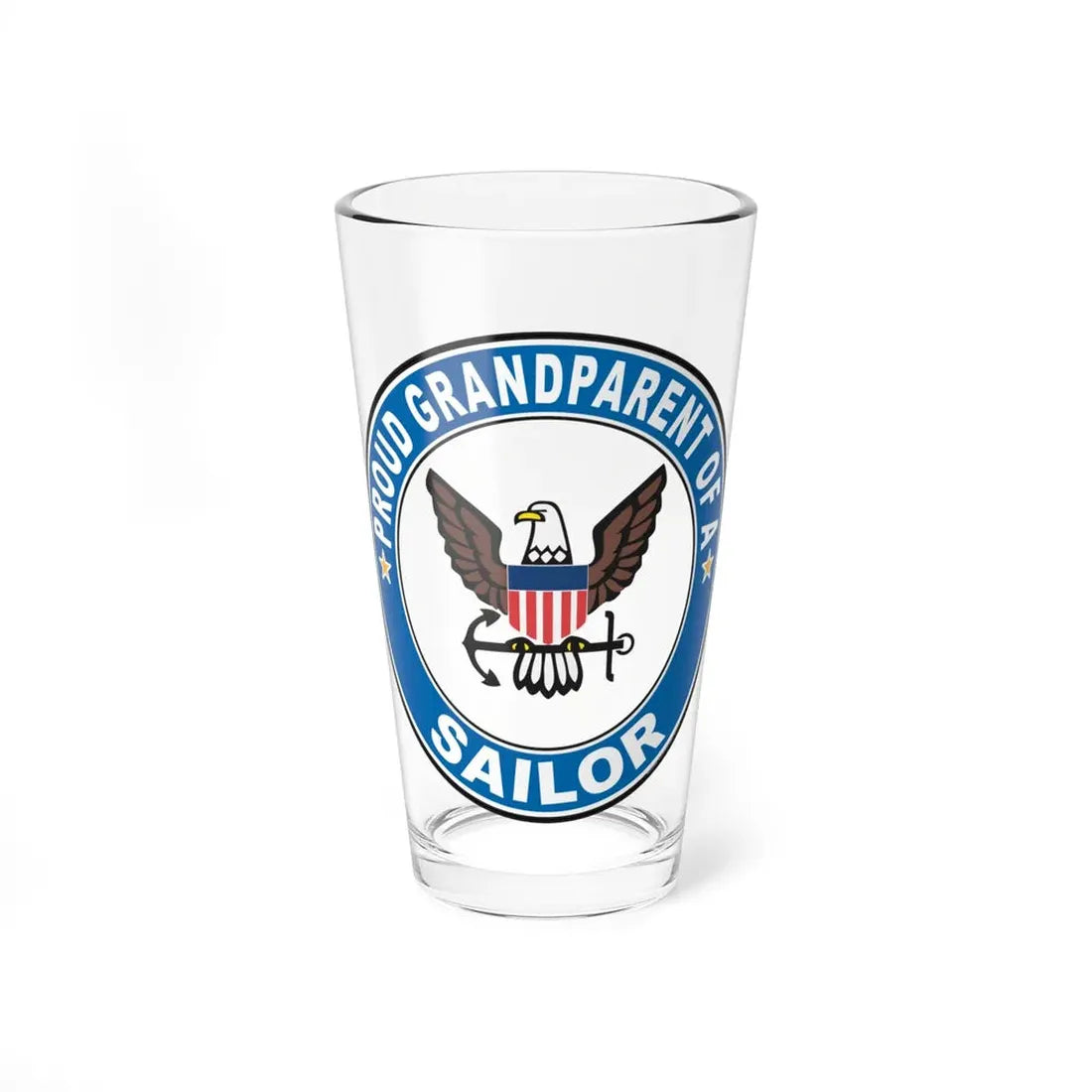Proud Grandparent of a Sailor (U.S. Navy) Pint Glass 16oz 16oz - Go Mug Yourself
