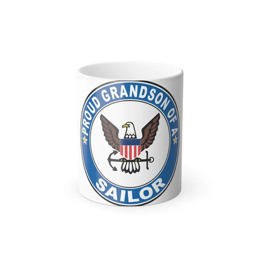 Proud Grandson of a Sailor (U.S. Navy) Color Changing Mug 11oz-11oz-Go Mug Yourself