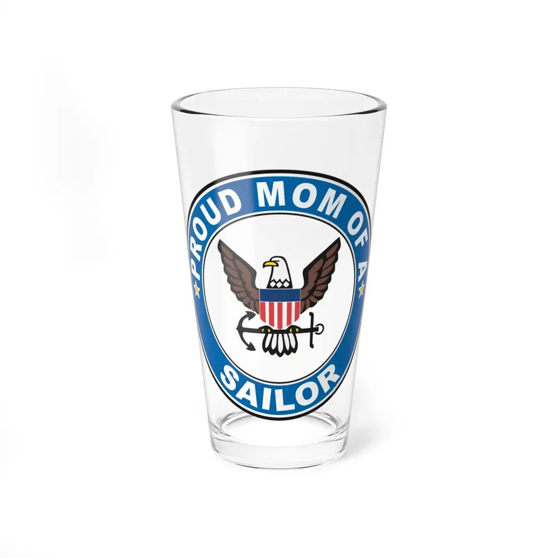 Proud Mom of a Sailor (U.S. Navy) Pint Glass 16oz 16oz - Go Mug Yourself