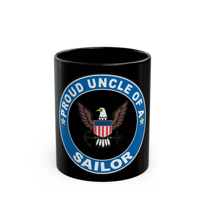 Proud Uncle of a Sailor (U.S. Navy) Black Coffee Mug-11oz-Go Mug Yourself