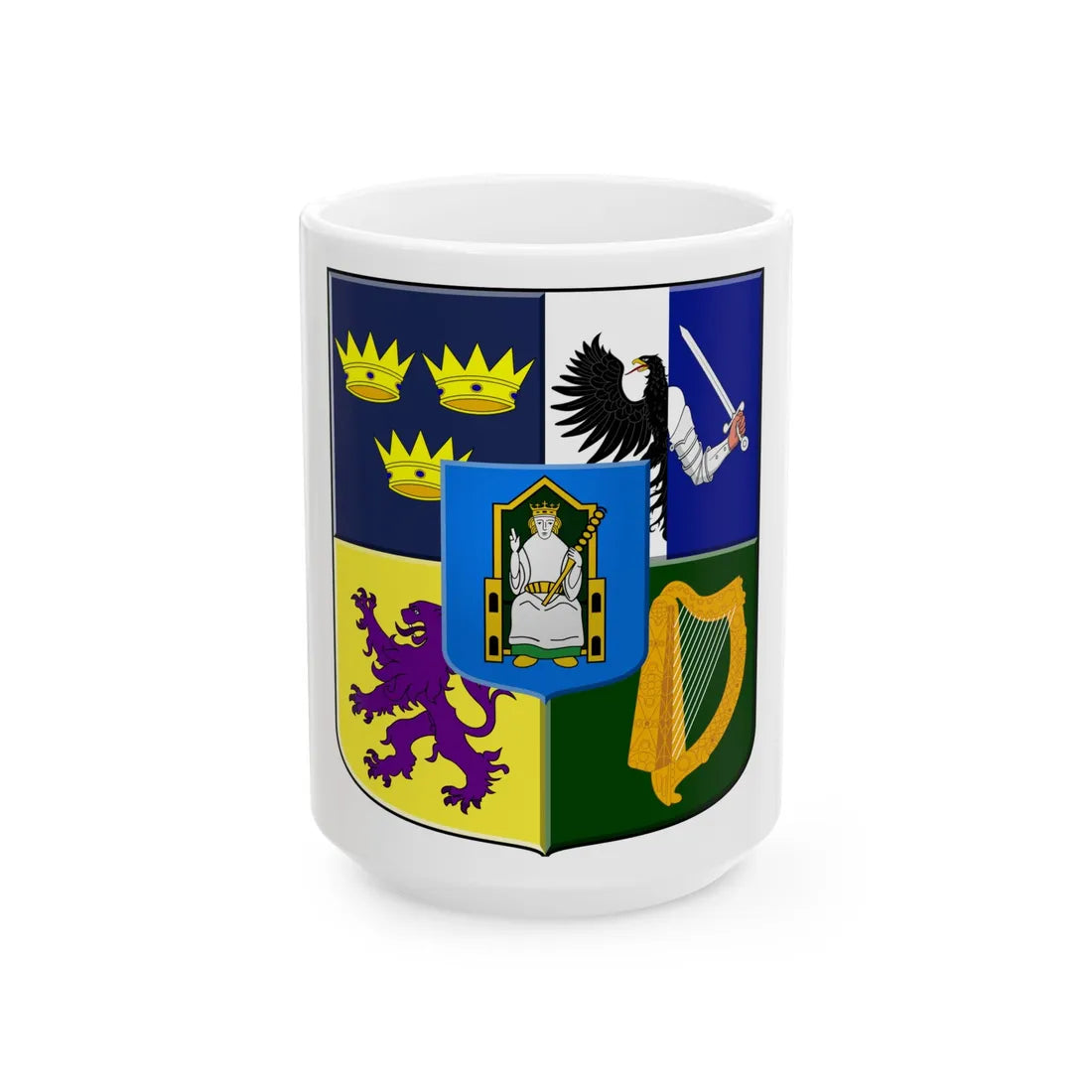 Provincial arms of Ireland, 1651 - White Coffee Mug 15oz - Go Mug Yourself