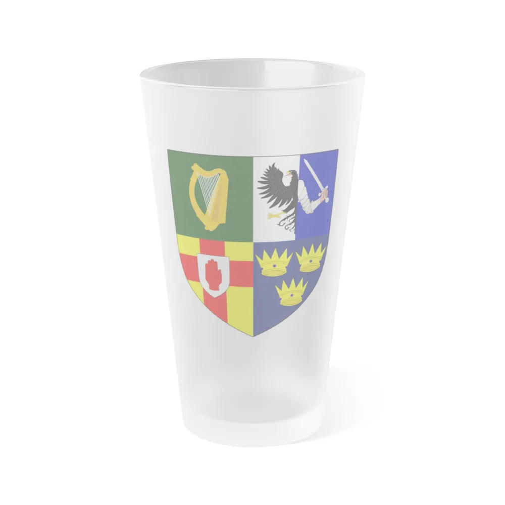 Provincial Arms of Ireland - Frosted Pint Glass 16oz-16oz-Frosted-Go Mug Yourself