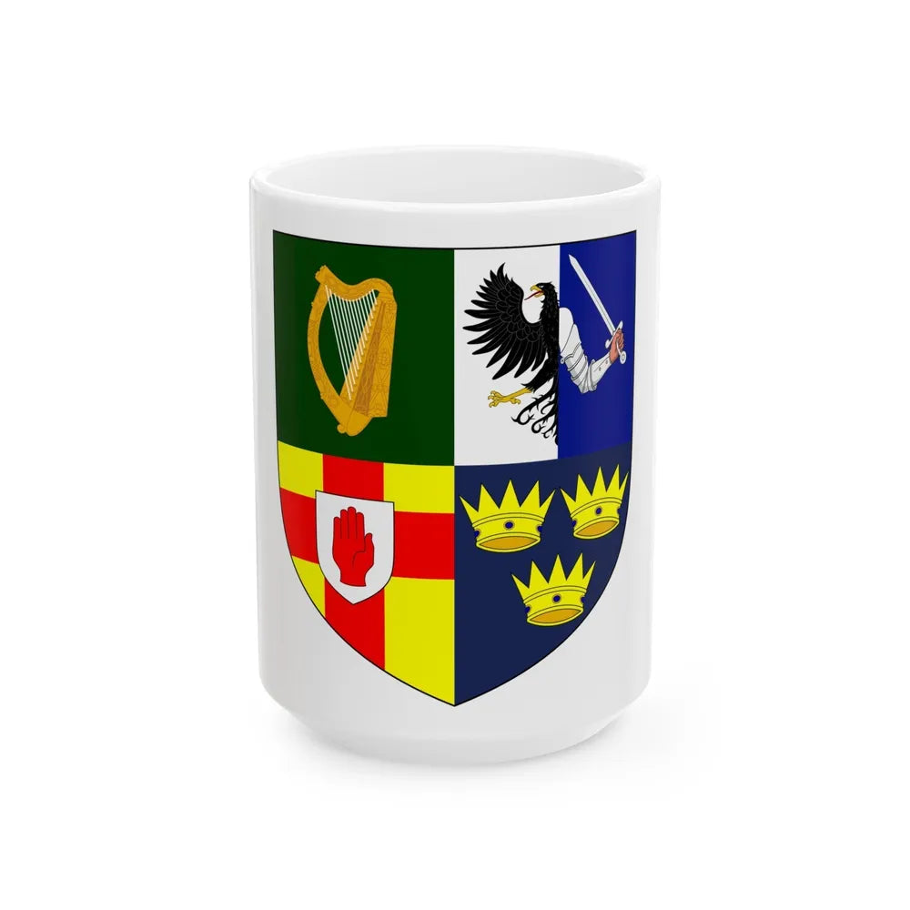 Provincial Arms of Ireland - White Coffee Mug-15oz-Go Mug Yourself