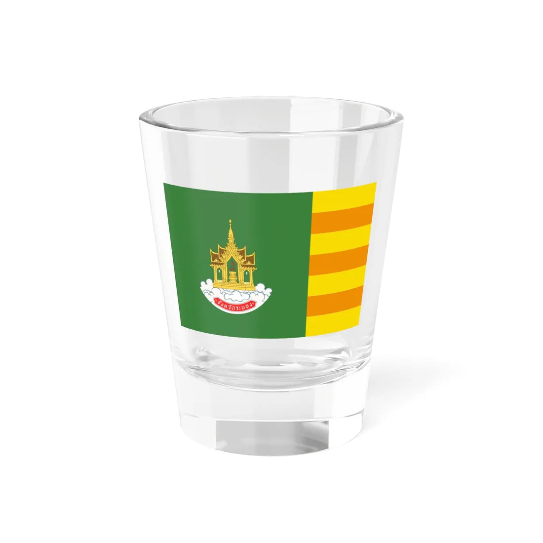Provincial Flag of Ranong (Thailand) Shot Glass 1.5oz 1.5oz - Go Mug Yourself