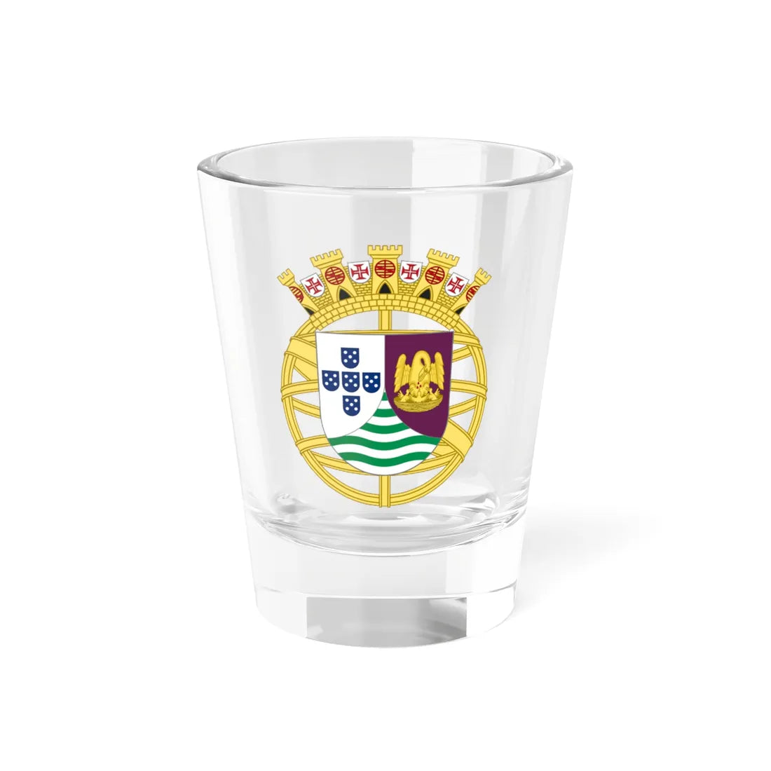 Provisional coat of arms of Portuguese Angola 1934 (Portugal) (Coat of Arms) Shot Glass 1.5oz - Go Mug Yourself