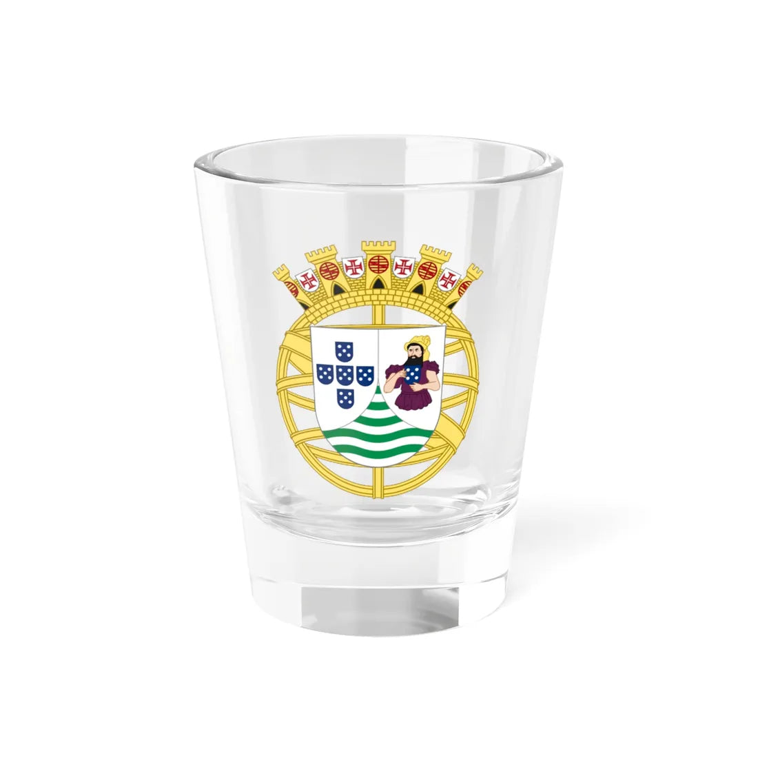 Provisional coat of arms of Portuguese India 1934 (Portugal) (Coat of Arms) Shot Glass 1.5oz 1.5oz - Go Mug Yourself