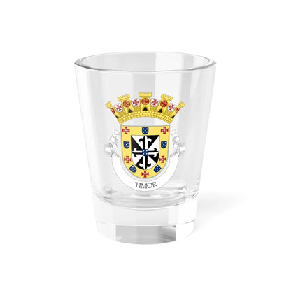 Provisional Coat of Arms of the Colony of Timor (Portugal) (Coat of Arms) Shot Glass 1.5oz 1.5oz - Go Mug Yourself