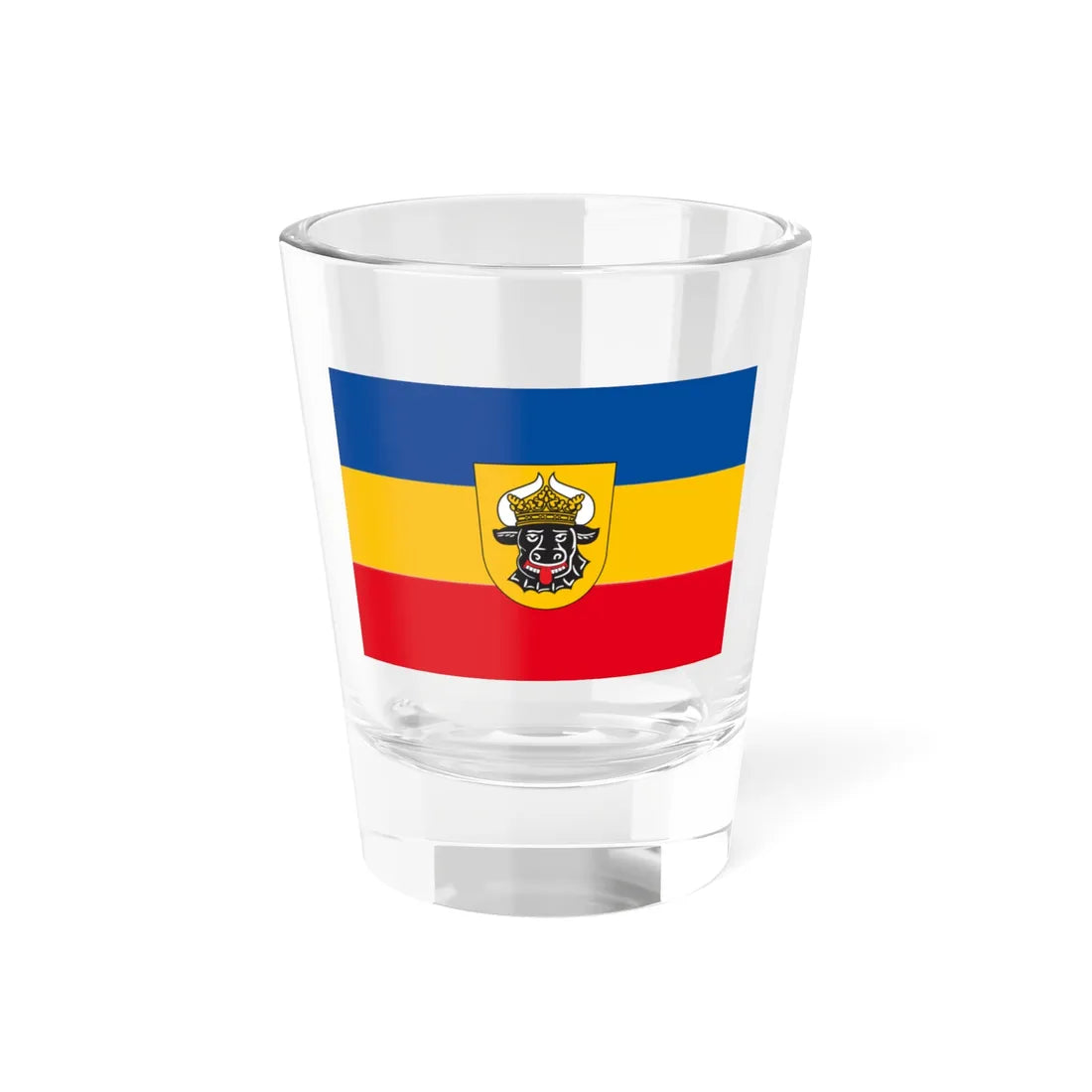 Provisional flag of Mecklenburg-Western Pomerania 1990 (Germany) Shot Glass 1.5oz 1.5oz - Go Mug Yourself