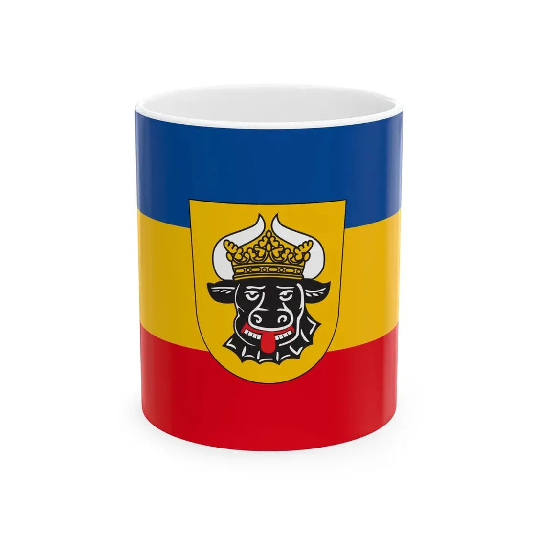 Provisional flag of Mecklenburg-Western Pomerania 1990 (Germany) White Coffee Mug 11oz - Go Mug Yourself