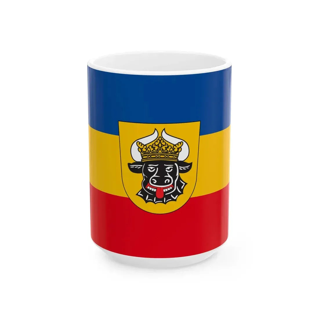 Provisional flag of Mecklenburg-Western Pomerania 1990 (Germany) White Coffee Mug 15oz - Go Mug Yourself