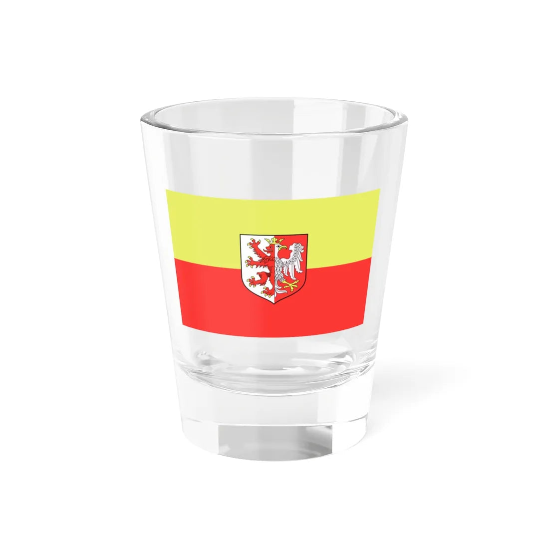Provisional flag of the Lodz Voivodeship 1998-2000 (Poland) Shot Glass 1.5oz 1.5oz - Go Mug Yourself