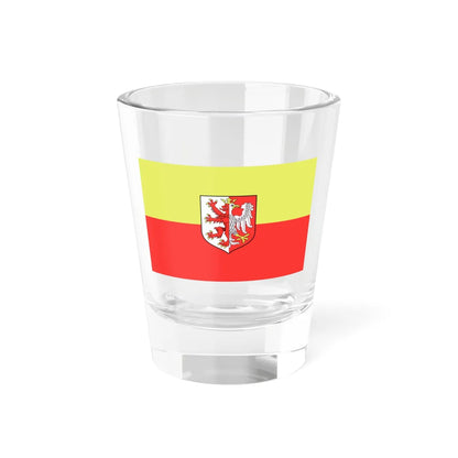 Provisional flag of the Lodz Voivodeship 1998-2000 (Poland) Shot Glass 1.5oz 1.5oz - Go Mug Yourself