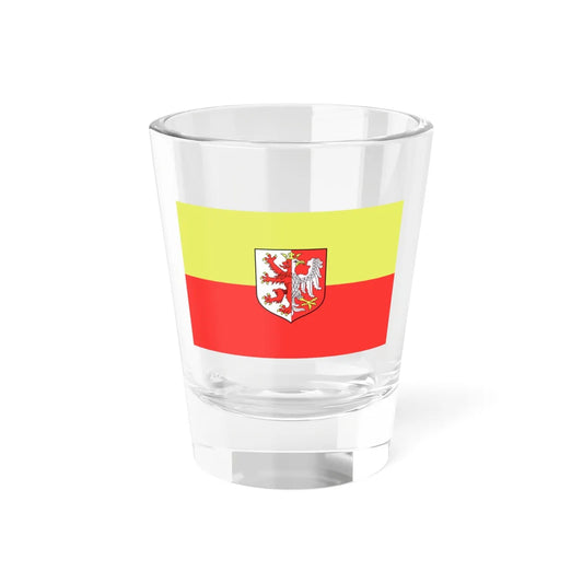 Provisional flag of the Lodz Voivodeship 1998-2000 (Poland) Shot Glass 1.5oz 1.5oz - Go Mug Yourself