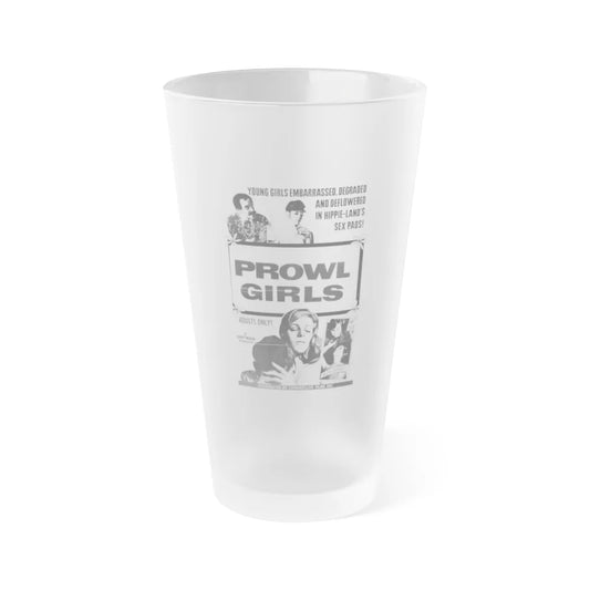 PROWL GIRLS 1968 Movie Poster - Frosted Pint Glass 16oz-16oz-Frosted-Go Mug Yourself