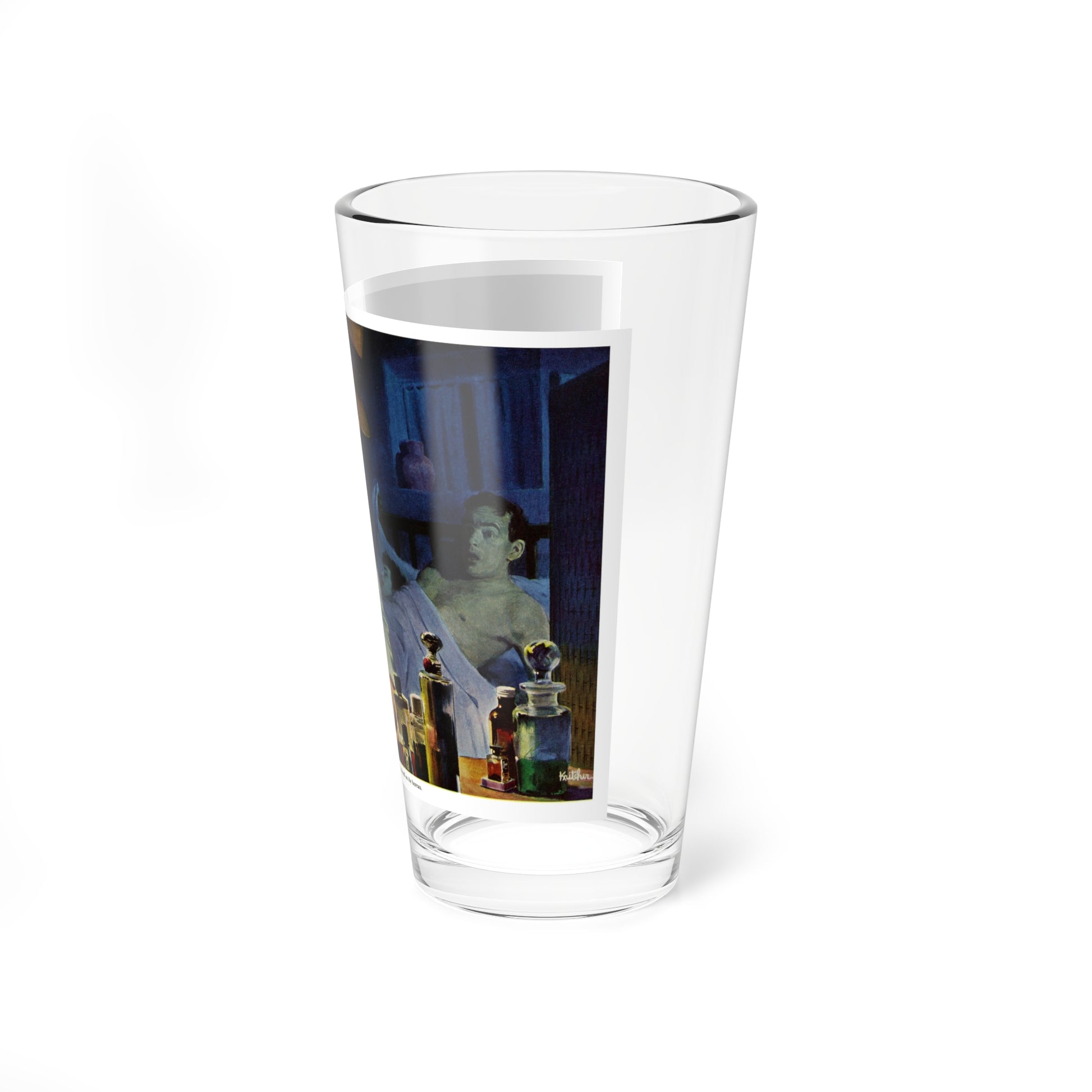 Prowler in the House, 1959 (Magazine Illustration) Pint Glass 16oz-Go Mug Yourself