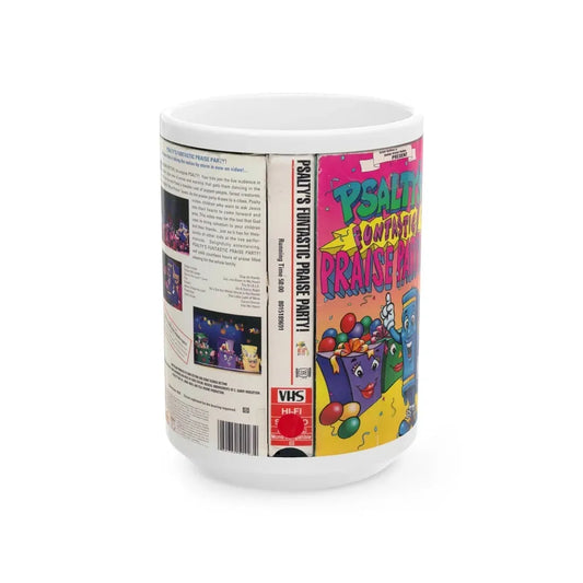 PSALTYS FUNTASTIC PRAISE PARTY (VHS COVER) - White Coffee Mug 15oz - Go Mug Yourself