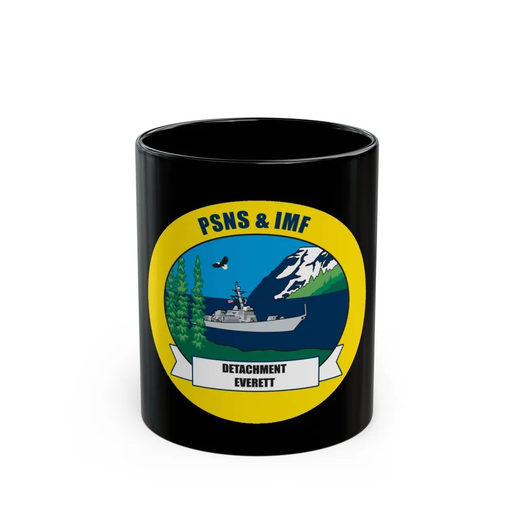 PSNS & IMF Detachment Everett (U.S. Navy) Black Coffee Mug-11oz-Go Mug Yourself