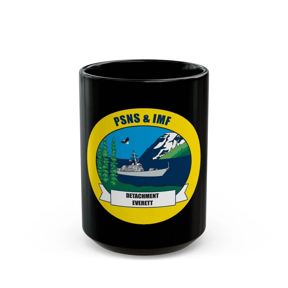 PSNS & IMF Detachment Everett (U.S. Navy) Black Coffee Mug-15oz-Go Mug Yourself