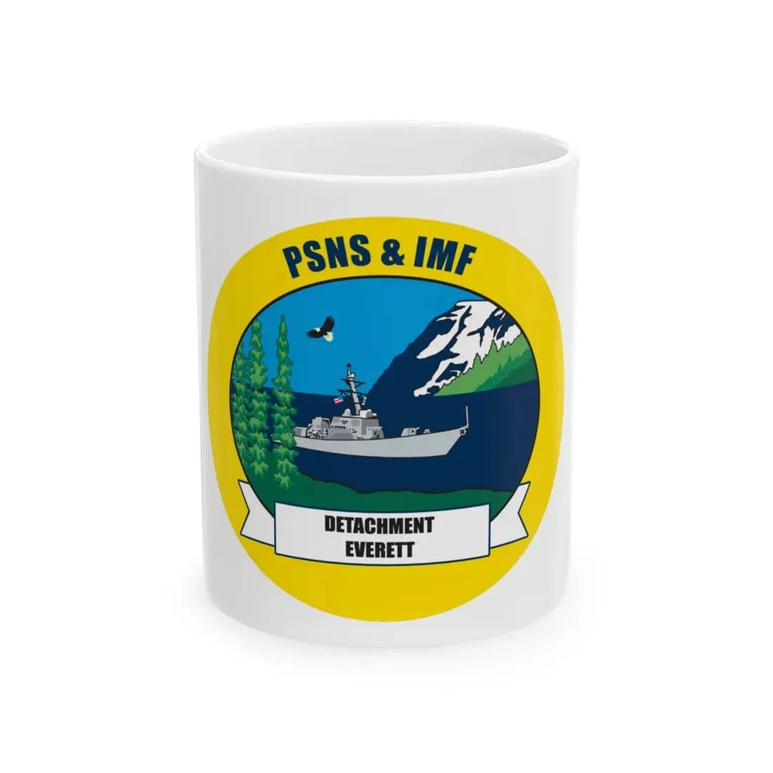 PSNS & IMF Detachment Everett (U.S. Navy) White Coffee Mug 11oz - Go Mug Yourself