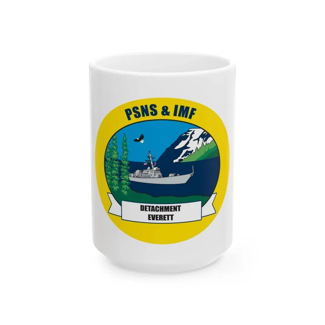 PSNS & IMF Detachment Everett (U.S. Navy) White Coffee Mug 15oz - Go Mug Yourself