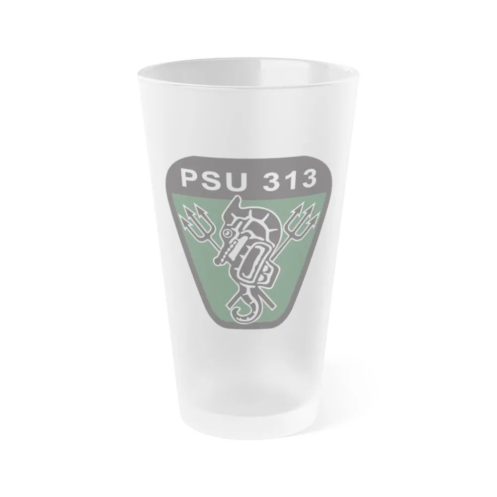 PSU 313 (U.S. Coast Guard) Frosted Pint Glass 16oz-Go Mug Yourself