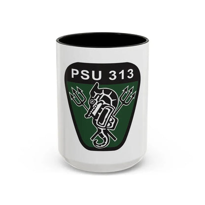 PSU 313 (U.S. Coast Guard) Accent Coffee Mug 15oz Black - Go Mug Yourself