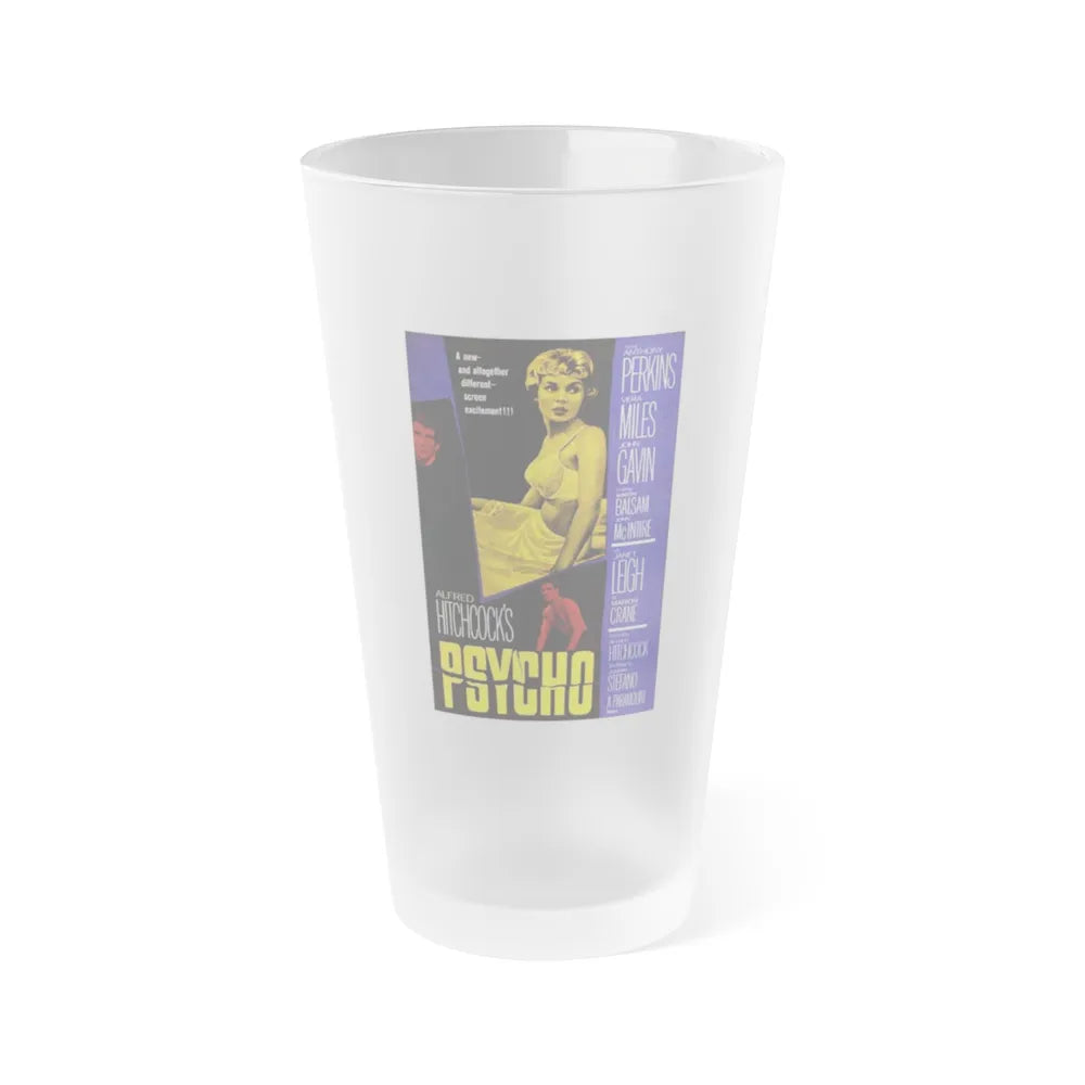 PSYCHO 1960 Movie Poster - Frosted Pint Glass 16oz-16oz-Frosted-Go Mug Yourself