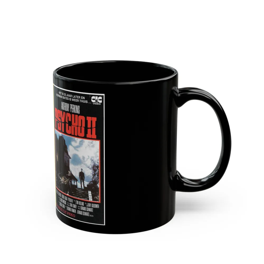 PSYCHO 2 (VHS COVER) - Black Coffee Mug-Go Mug Yourself