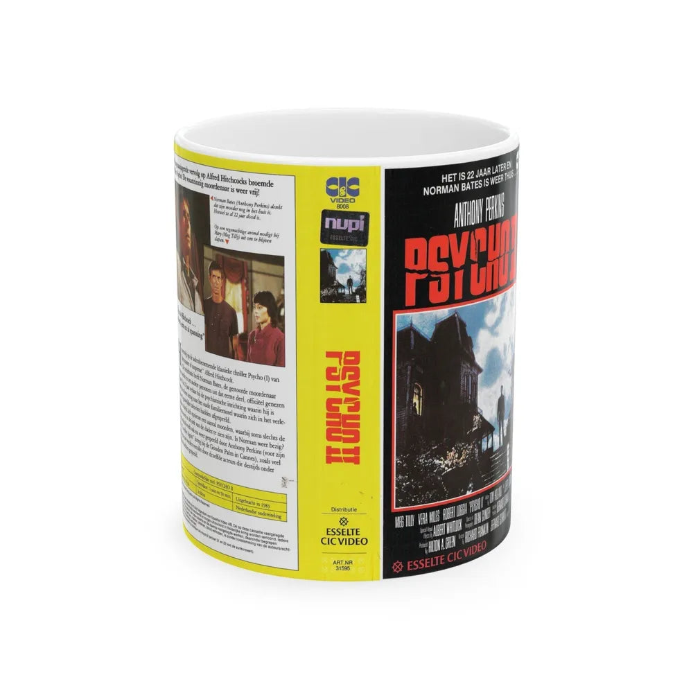 PSYCHO 2 (VHS COVER) - White Coffee Mug-11oz-Go Mug Yourself