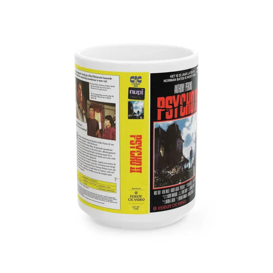 PSYCHO 2 (VHS COVER) - White Coffee Mug 15oz - Go Mug Yourself